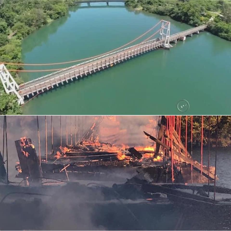 Deputado ofereceu recompensa por informações sobre autor do incêndio que destruiu Ponte Pênsil - sudoestepaulista
