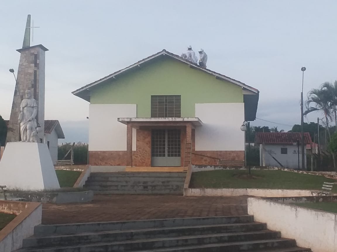 Bombeiros e comunidade de Barão de Antonina se unem para remoção de abelhas que moravam em igreja - sudoestepaulista