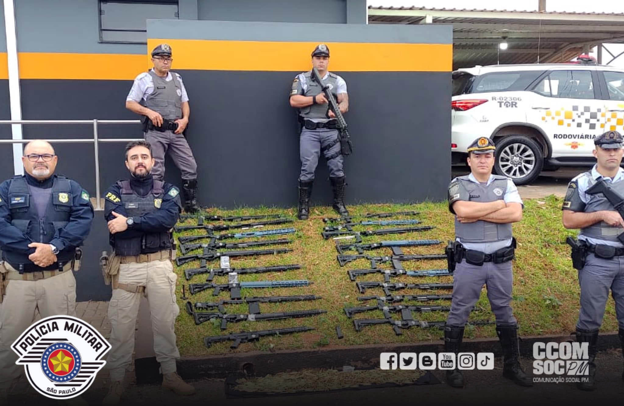 "Operação Sufoco" das Polícias Rodoviárias Estadual e Federal apreende armamento de guerra - sudoestepaulista