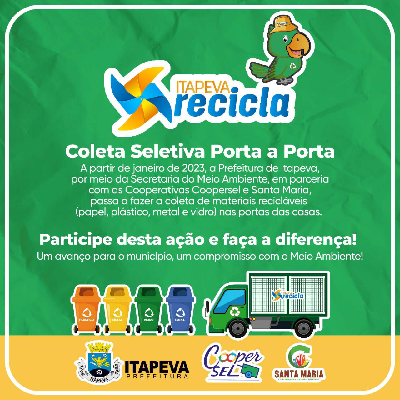 Meio Ambiente agradece: Prefeitura de Itapeva lança projeto de coleta seletiva do lixo - sudoestepaulista