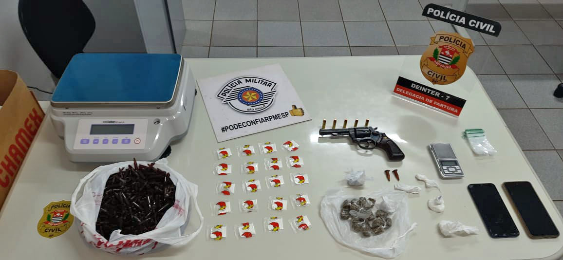Cocaína, maconha e um revólver são apreendidos durante ação policial em Fartura - sudoestepaulista
