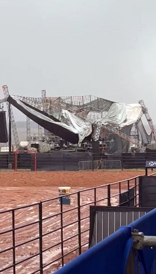 Temporal que atingiu região derruba palco e danifica recinto de festas em Bernardino de Campos - sudoestepaulista