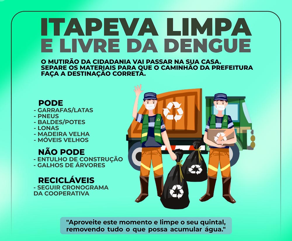 Mutirão em Itapeva promete limpeza nos quintais e remoção de entulhos - sudoestepaulista