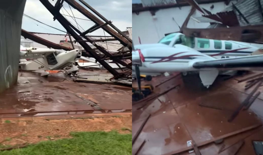 Escola e Aeroclube de Itapeva ficam parcialmente destruídos durante tormenta - sudoestepaulista