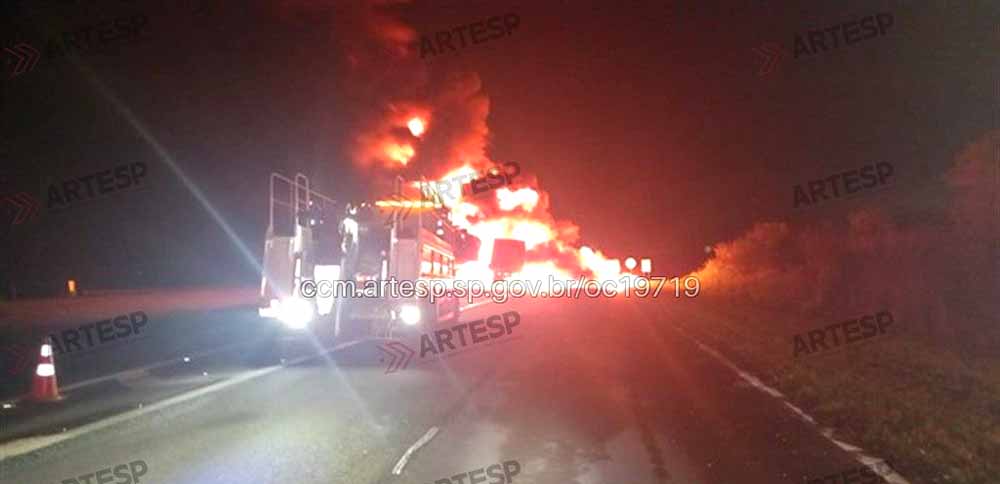 Carreta frigorífica pega fogo na Rodovia Castelo Branco - sudoestepaulista Carreta frigorífica pega fogo na Rodovia Castelo Branco - sudoestepaulista